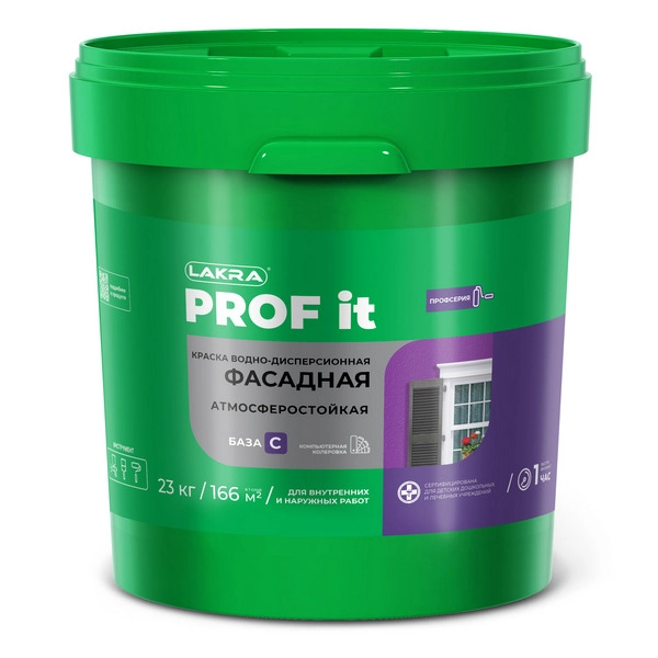 0007542 Краска фасадная Лакра PROF IT База С 23 кг 1 0007542 Краска фасадная Лакра PROF IT База С 23 кг