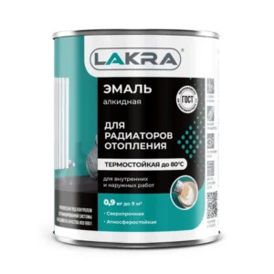 0007662 Эмаль алкидная для радиаторов Лакра Бел. п/мат. 0,9кг Л-С