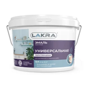 0008110 Эмаль акрил. универсальная Лакра Бел. п/глянц. 2,4кг Л-С