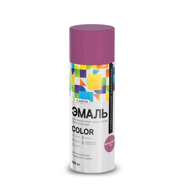 8300182 Эмаль аэрозольная Лакра Color универсальная Фиолетовый 327 2 8300182-emal-aerozolnaya-lakra-universalnaya-fioletovyi-327