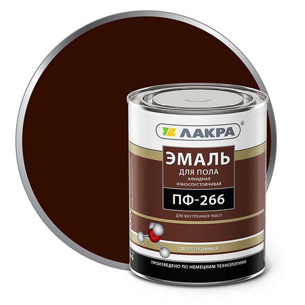 0007805 Эмаль ПФ-266 Лакра Красно-кор. 1кг Л-С 3 lakra-pf-266-emal-alkidnaya-dlya-pola-red-brown-1kg-radders