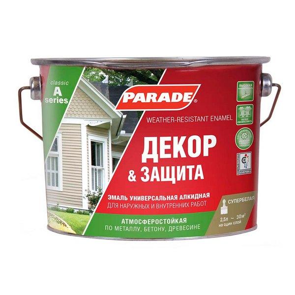 0006307 Эмаль PARADE A1 Декор & Защита база C мат. 2,5л Россия 2 parade-a1-emal-alkidnaya-dekor-zashita-baza-c-superbelaya-2.5l-radders