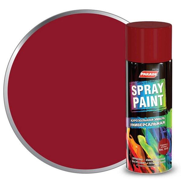 0006363 Эмаль аэрозольная PARADE SPRAY PAINT RAL 3003 Рубиново-красный 1 0006363-emal-aerosolnaya-parade-spray-paint-ral-3003-rubinovo-krasnyi