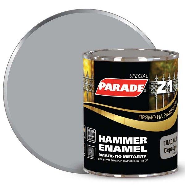 0006505 Эмаль по металлу Parade Z1 гладкая RAL 9006 Серебряный 0,75л Л-С 2 parade-z1-emal-po-metallu-gladkaya-silver-ral-9006