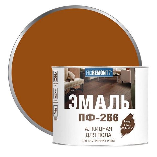 0006701 Эмаль ПФ-266 Proremontt желто-коричневая 1,9кг 3 proremontt-pf-266-emal-alkidnaya-dlya-pola-yellow-brown-1.9-radders