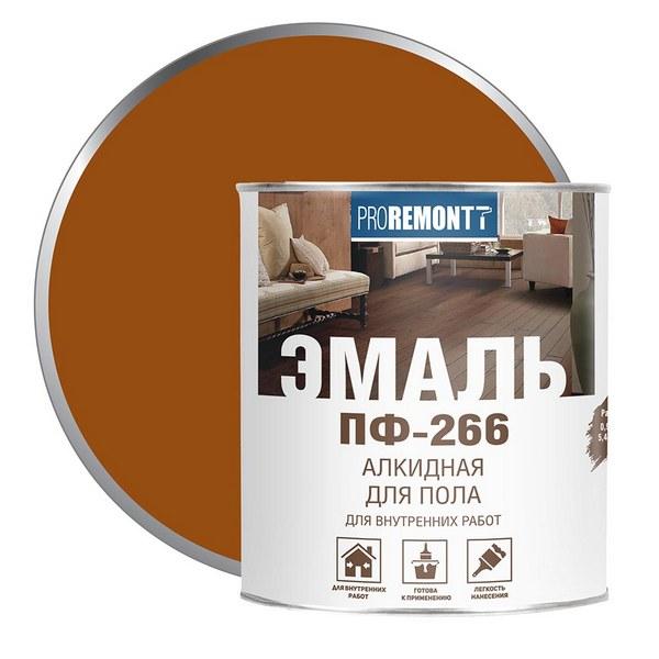 0006700 Эмаль ПФ-266 Proremontt желто-коричневая 0,9кг 3 proremontt-pf-266-emal-alkidnaya-dlya-pola-yellow-brown-radders