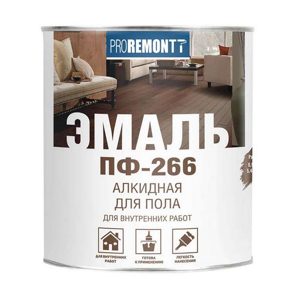 0006700 Эмаль ПФ-266 Proremontt желто-коричневая 0,9кг 2 proremontt-pf266-a