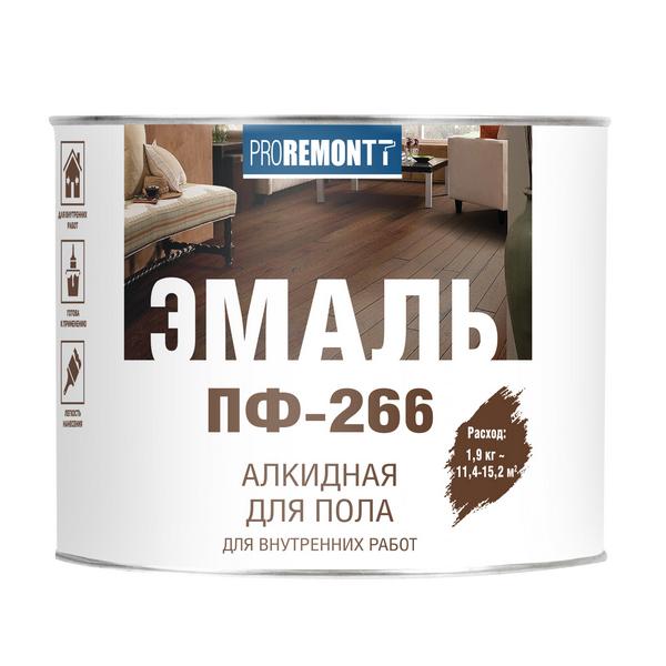 0006701 Эмаль ПФ-266 Proremontt желто-коричневая 1,9кг 2 proremontt-pf266-emal-alkidnaya-dlya-pola-yellow-brown-1.9-radders