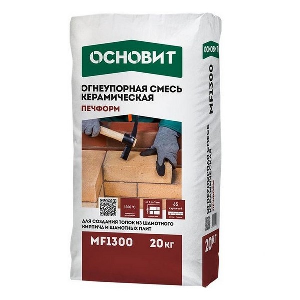 87518 Смесь огнеупорная керамическая ОСНОВИТ ПЕЧФОРМ MF1300 (20 кг) 1 osnovit-pechform-mf1300-a