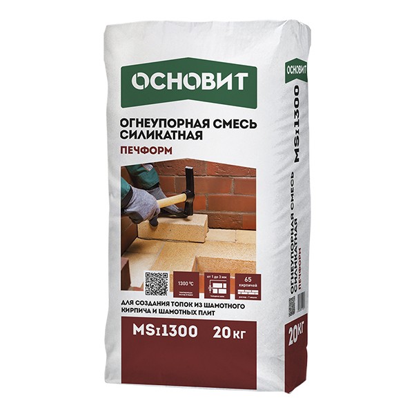 88683 Смесь огнеупорная силикатная ОСНОВИТ ПЕЧФОРМ MSi1300 (20 кг) 1 osnovit-pechform-msi1300-a