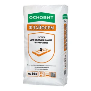 85230 Раствор для укладки камня ОСНОВИТ ФЛАЙФОРМ MC30 с одновременной расшивкой шва цвет коричневый 040 (25 кг)
