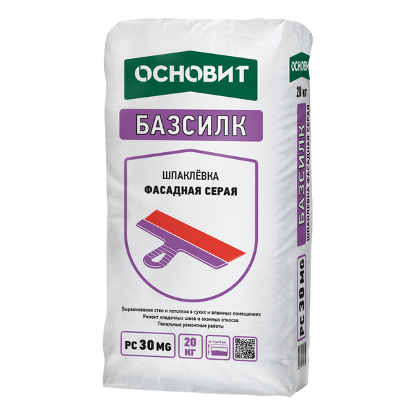 72516 Шпаклёвка фасадная серая ОСНОВИТ БАЗСИЛК PC30 MG (20 кг) 2 shpaklevka_tsementnaya_universalnaya_seraya_osnovit_bazsilk_pc30_mg-a