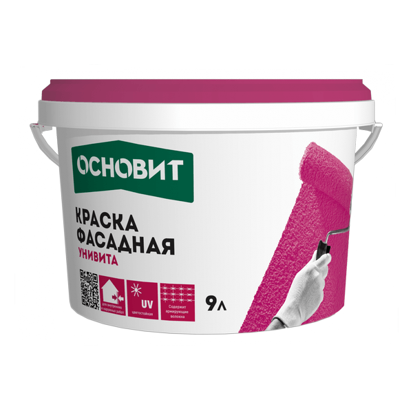 78039 Краска фасадная силикатная ОСНОВИТ УНИВИТА CSt92 база А (13 кг) 1 univita_cst92_kraska_silikatnaya_fasadnaya_osnovit-a