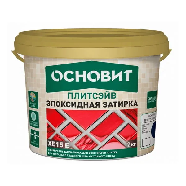 84404 Эпоксидная затирка эластичная ОСНОВИТ ПЛИТСЭЙВ XE15 Е ярко-розовый 086 (2 кг) — изображение 2