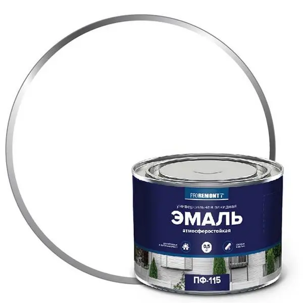 0006611 Эмаль ПФ-115 PROREMONTT Белый мат. 0,5кг Л-С 1 0006611 Эмаль ПФ-115 PROREMONTT Белый мат. 0,5кг Л-С