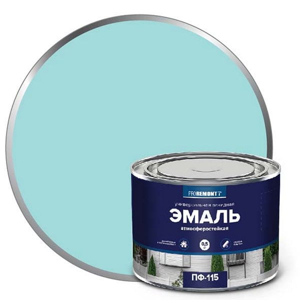 0006646 Эмаль ПФ-115 PROREMONTT Мятный RAL 6027 0,5кг Л-С 1 0006646-emal-pf-115-proremontt-myatnyi-ral-6027-0.5kg