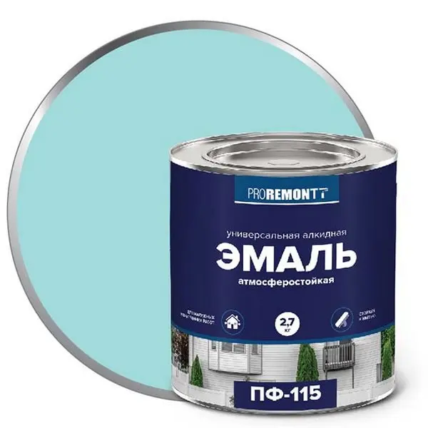 0006649 Эмаль ПФ-115 PROREMONTT Мятный RAL 6027 2,7кг Л-С 1 0006649-emal-pf-115-proremontt-myatnyi-ral-6027-2.7kg