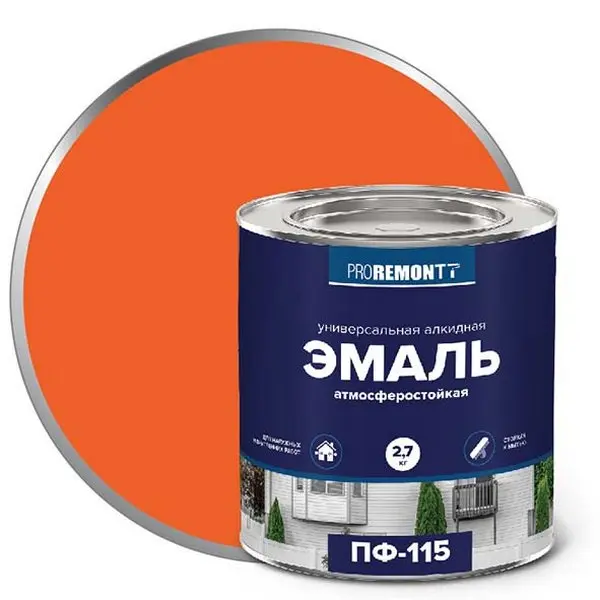 0006654 Эмаль ПФ-115 PROREMONTT Оранжевый 2,7кг Л-С 1 0006654-emal-pf-115-proremontt-oranzhevyi-2.7kg