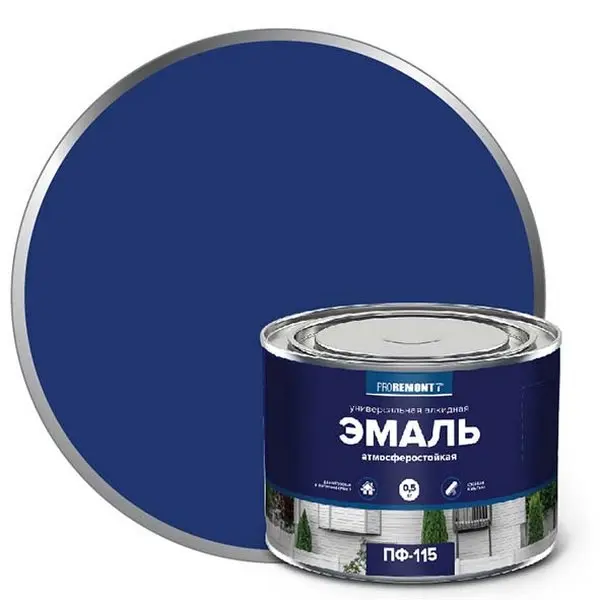 0006673 Эмаль ПФ-115 PROREMONTT Синий 0,5кг Л-С 1 0006673-emal-pf-115-proremontt-sinyi-0.5kg