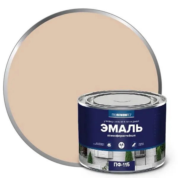 0006678 Эмаль ПФ-115 PROREMONTT Слоновая кость RAL 1015 0,5кг Л-С 1 0006678-emal-pf-115-proremontt-slonovaya-kost-ral-1015-0.5kg