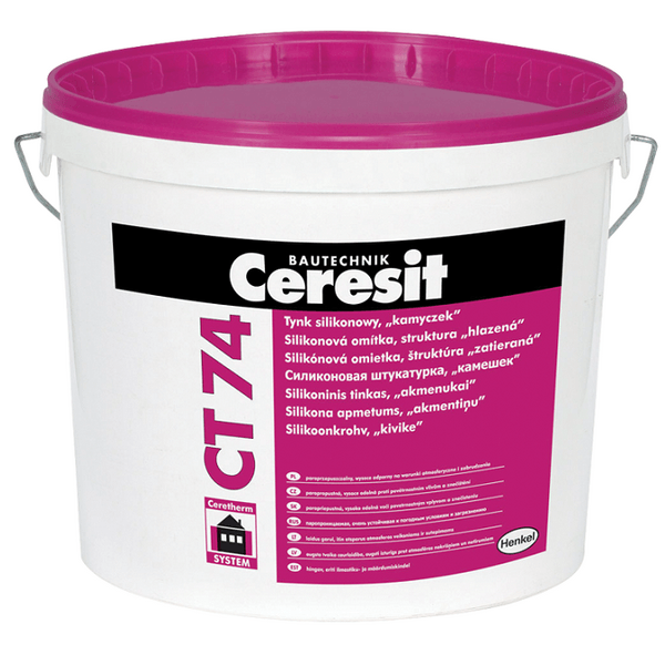 2365818 Ceresit CT 74/25 Штукатурка силиконовая камешковая 2,0мм база 1 ceresit-ct-74-a