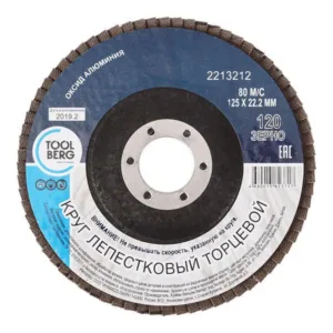 2213212 Круг лепестковый торцевой, 125х22мм, Р120 (оксид алюм.), Китай, T4P