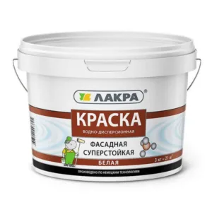 0007546 Краска фасадная Лакра Белый 3кг Л-С