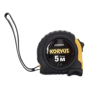 2500905 Рулетка 5м х 19мм, обрезиненный корпус, Китай, KORVUS