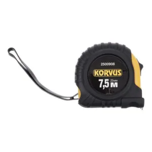 2500908 Рулетка 7,5м х 25мм, обрезиненный корпус, Китай, KORVUS