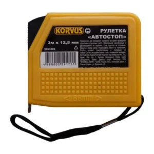2501003 Рулетка “автостоп” 3м х 12,5мм, Китай, KORVUS