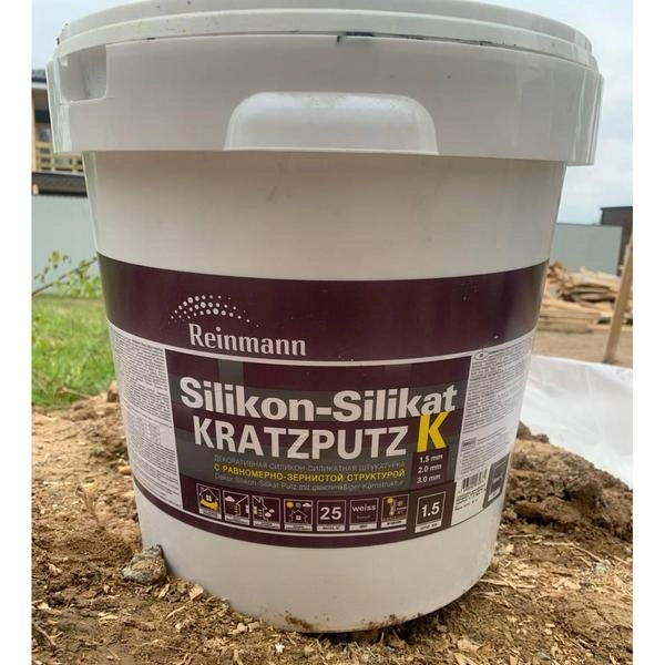 0010259 Штукатурка силикон-силикатная REINMANN Silikon-Silikat KratzPutz K 1,5 mm, BaseA, 25kg, RF, шуба 2 0010259 Штукатурка силикон-силикатная REINMANN Silikon-Silikat KratzPutz K 1,5 mm, BaseA, 25kg, RF, шуба — изображение 2