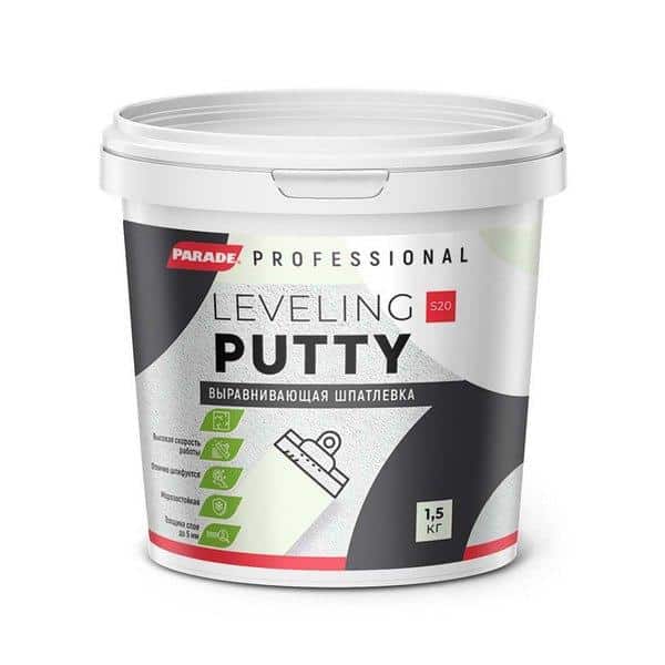 0006167 Шпатлевка акриловая PARADE PROFESSIONAL S20 базовая 1,5кг Россия 2 parade-professional-s20-radders