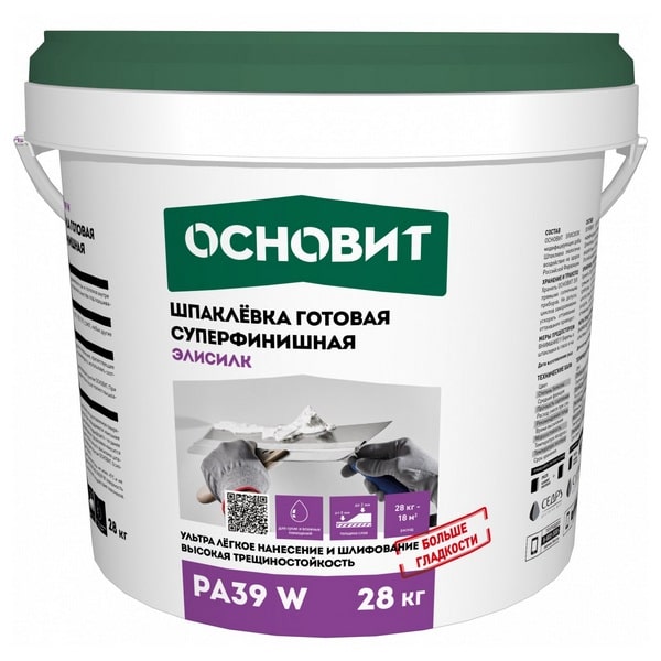 77635 Шпаклевка готовая суперфинишная ОСНОВИТ ЭЛИСИЛК PA39 W (28кг) 1 shpaklevka_gotovaya_superfinishnaya_osnovit_elisilk_pa39_w_gsse