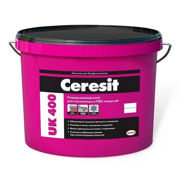 2144148 Ceresit UK 400/7 Клей д/текстильных и ПВХ покрытий универсальный 1 ceresit-uk-400-7kg