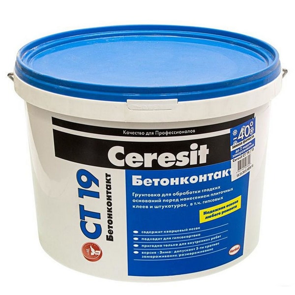 1505277 Ceresit CT 19/5 Грунтовка бетонконтакт Морозостойкая 5кг. 1 ceresit-ct19-5kg-zima