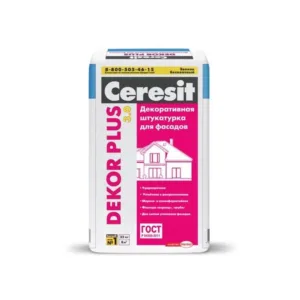 2783097 Ceresit Dekor Plus 25кг штукатурка для фасадов декоративная 2,0мм