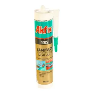 SA032 Санитарный герметик для кухни и ванной Akfix 100S, белый, 280 мл