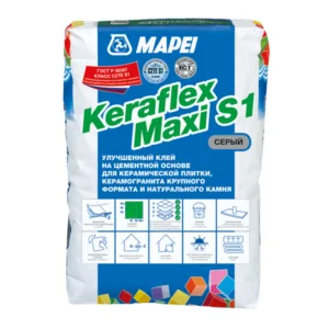 1203025 Mapei Keraflex Maxi S1 Grey клей для плитки высокой эластичности серый 25 кг.