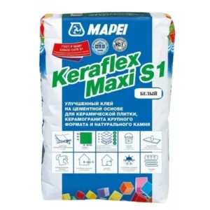 1202325 Mapei Keraflex Maxi S1 клей для плитки высокой эластичности белый 25 кг.