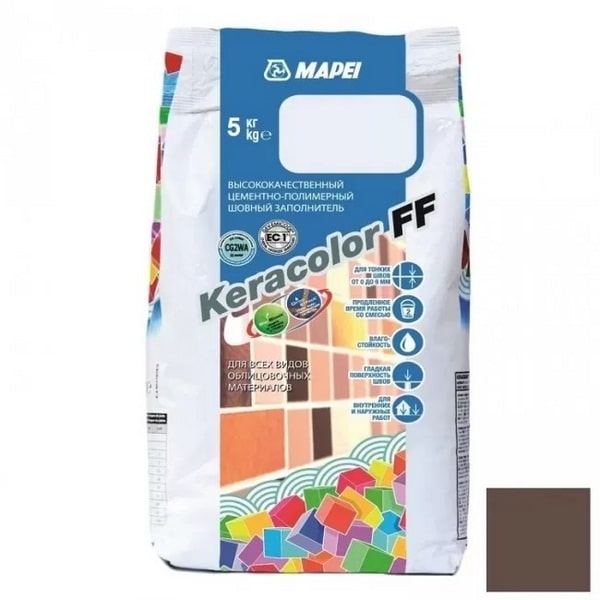 5QA014405A Mapei Keracolor FF шовный заполнитель на цементной основе №144 шоколадный 5 кг. 1 mapei-keracolor-ff-144-shokoladnyi-5kg