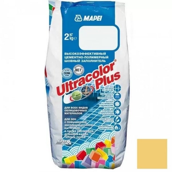 6015002A Mapei Ultracolor Plus шовный заполнитель на цементной основе №150 желтый 2 кг. 1 mapei_ultracolor_plus_150_zheltyi_2kg
