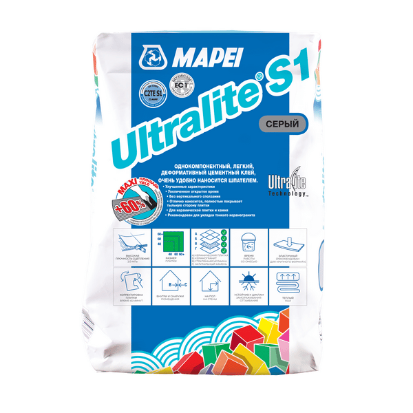 2428515 Mapei Ultralite S1 плиточный клей серый 15 кг. 2 ultralite_s1_grey