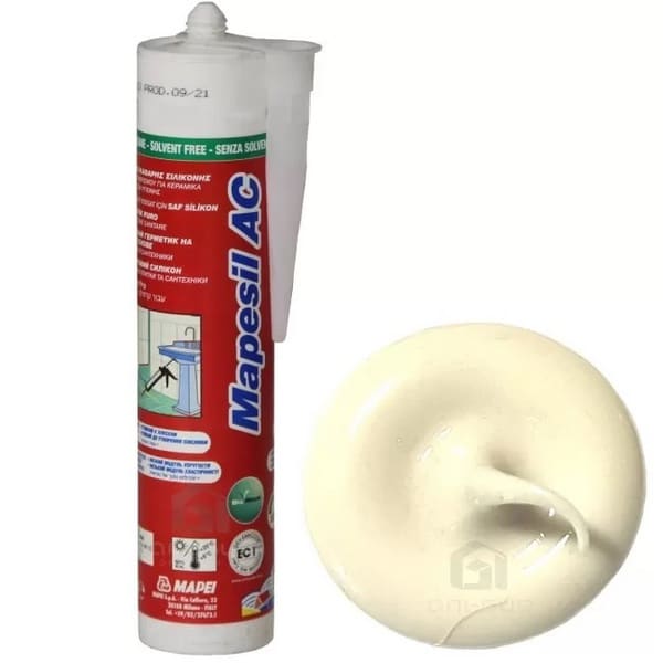4813142IT Mapei Mapesil AC №131 Ваниль силиконовый клей-герметик на уксусной основе 310 мл. 1 germetik_mapei_mapesil_ac_131_vanil