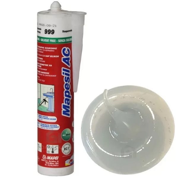 4899942IT Mapei Mapesil AC №999 Прозрачный силиконовый клей-герметик на уксусной основе 310 мл. 1 germetik_mapei_mapesil_ac_999_prozrachnyi