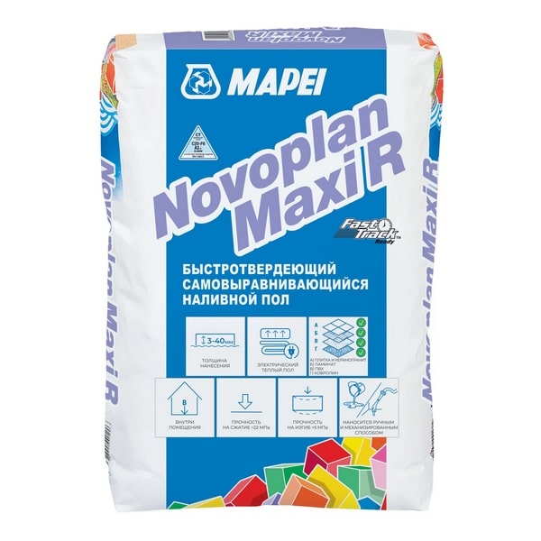 1494923 Mapei Novoplan Maxi R быстротвердеющий самовыравнивающийся наливной пол 23 кг. 1 mapei-nivoplan-maxi-r