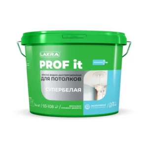 8307500 Краска акриловая для потолков Лакра PROF IT супербелая 14 кг