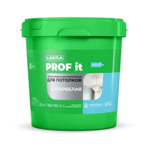 8307501 Краска акриловая для потолков Лакра PROF IT супербелая 25 кг