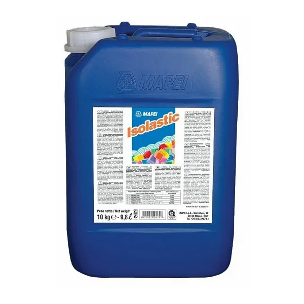0971209 Добавка Mapei Admix I (Isolastic) латексная для цементных клеев 9 кг 2 mapei-isolastic-9kg