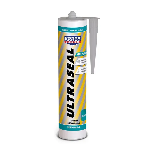 8311186 Герметик силиконовый KRASS Ultraseal нейтральный Бесцветный 260мл ЛС 1 Бело-синий тюбик 8311186 Герметик силиконовый KRASS Ultraseal нейтральный Бесцветный 260мл ЛС с этикеткой. в Москве