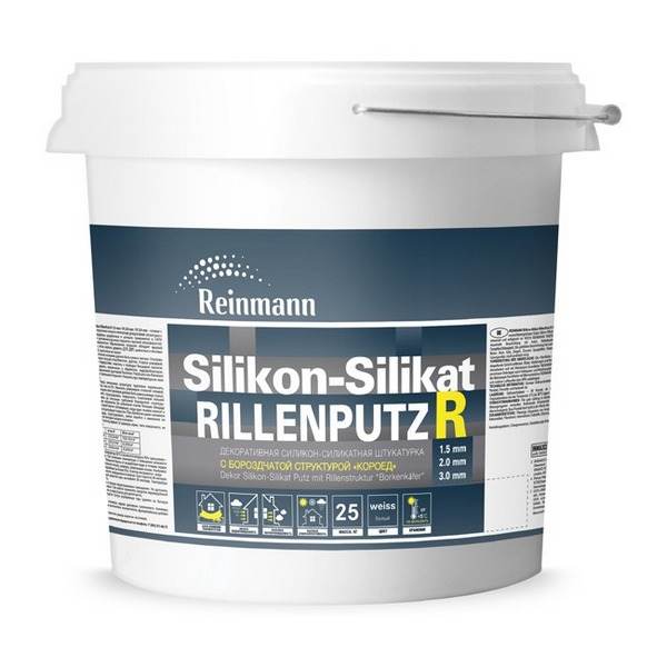 8310636 Штукатурка силикон-силикатная REINMANN Silikon-Silikat RillenPutz R 2,0mm, BaseС, короед 25kg 1 8310636 Штукатурка силикон-силикатная REINMANN Silikon-Silikat RillenPutz R 2,0mm, BaseС, короед 25kg